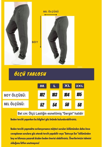 Marco Ferry Erkek Açık Haki 3 Iplik Kışlık Eşofman Altı Edy201302 Açık Haki