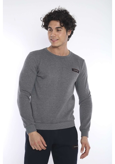 Escetic Erkek Spor G3 Melanj (Koyu Gri) Kışlık Sweatshirt Takım, 3 İplik