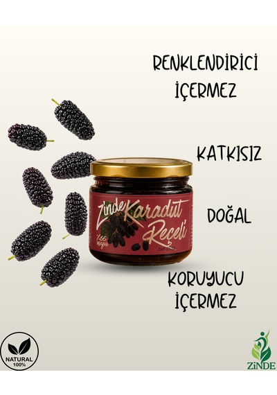 Karadut Reçeli Doğal Geleneksel Üretim Net:350gram %65 Meyve Oranı
