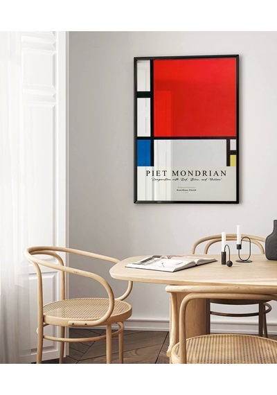 Çerçevesiz Poster Piet Mondrian Kırmızı, Mavi Ve Sarıdan Oluşan Kompozisyon