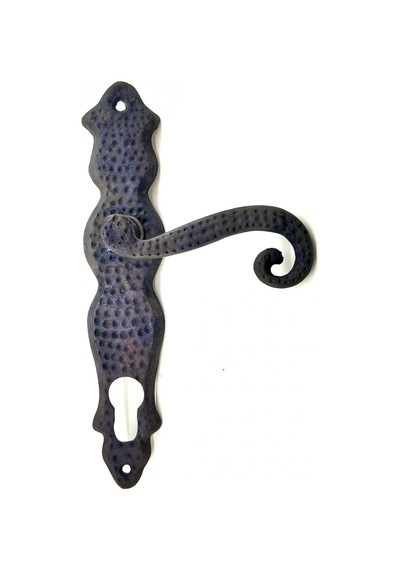 Hubrendy Kargo Antika Tarz Dekoratif Pirinç Kıvrık Banyo Kapı Kolu - 210x43 Mm, Oksit