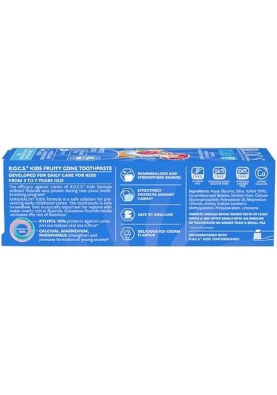 3-7 Yaş Florürsüz Diş Macunu Meyve Külahı Tadında 1 X 45 G