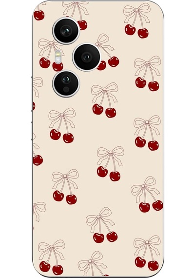 Honor 400 Pro Uyumlu Fiyonklu Kirazlar Baskılı Silikon Kılıf Renkli