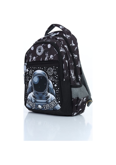Vital Serisi Siyah Erkek Çocuk Uzay Astronot Desenli Beslenme Ve Okul Çantası Seti