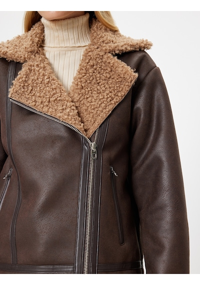 Koton Koton X Sima Tarkan - Yakası Suni Kürklü Fermuarlı Cepli Suni Deri Oversize Biker Ceket Kahverengi 5wak20163ew Kahve Koton Koton X Sima Tarkan - Yakası Suni Kürklü Fermuarlı Cepli Suni Deri Oversize Biker Ceket Kahverengi 5wak20163ew Kahve