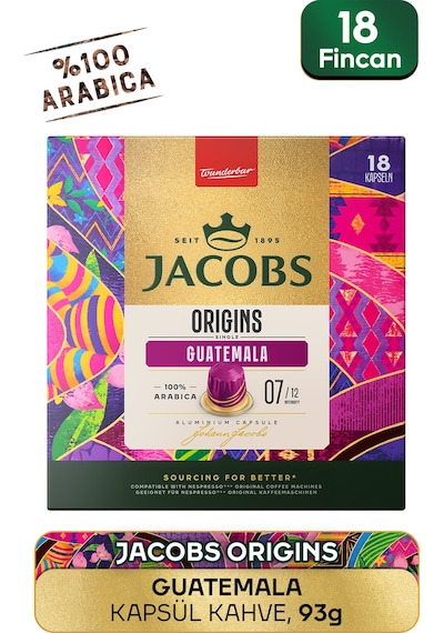 Jacobs Origins Guatemala Nespresso Uyumlu Alüminyum Kapsül Kahve 18'li Diğer