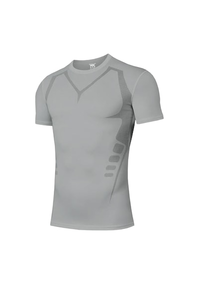 Ghassy Co. Erkek Ultra Esnek Koşu Egzersiz Hızlı Kuruma Nefes Alabilen Kısa Kollu Spor T-shirt 001 Açık Gri