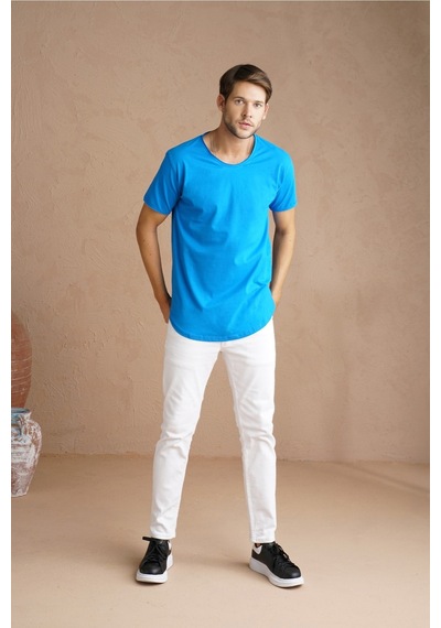 Tarz Cool Pis Yaka T-shirt Saks