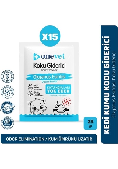 Onevet Kedi Kumu Koku Giderici 15x25 Gr Okyanus Esintili