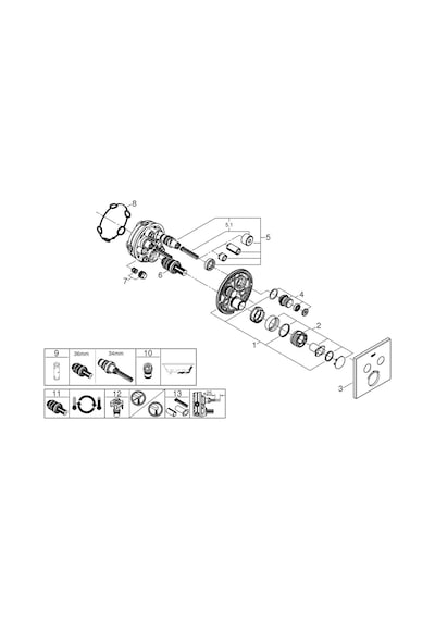 Grohe Grohtherm Smartcontrol Çift Valfli Akış Kontrollü Ankastre Termostatik Duş Bataryası - 29124Gn0 Altın