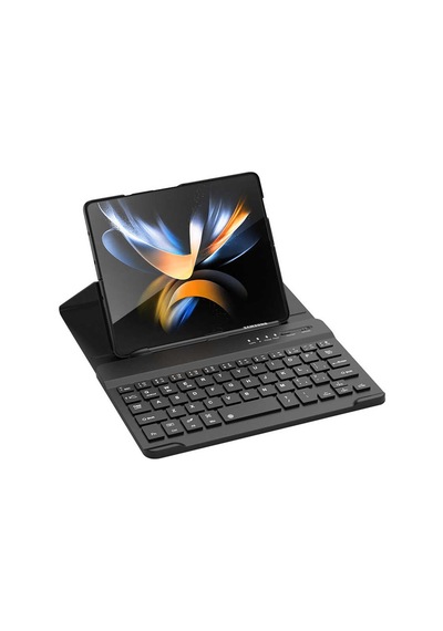 Samsung Galaxy Uyumlu Z Fold 3 Kılıf Standlı Bluetooth Klavyeli Zore Kıpta Keyboard Set Kılıf