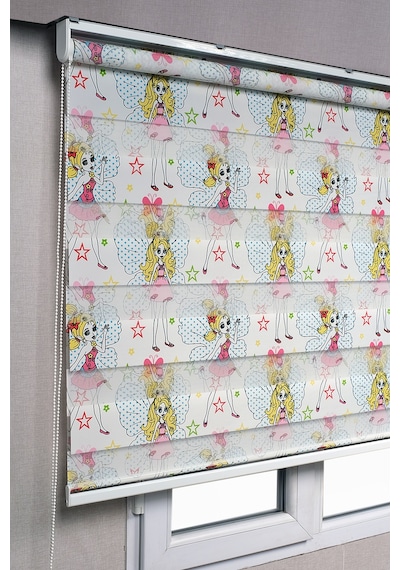 Prenses Desenli Zebra Stor Güneşlik Perdeler