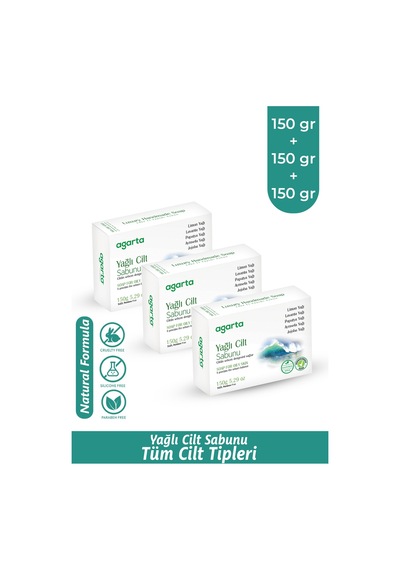 Agarta 3 Adet Doğal Yağlı Cilt Sabunu 150 Gr