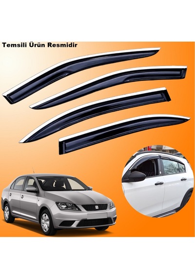 Seat Toledo Mügen Cam Rüzgarlığı Abs Krom Nikelajlı Cam Rüzgarlığı 2013-2020 Arası 4 Lü Set