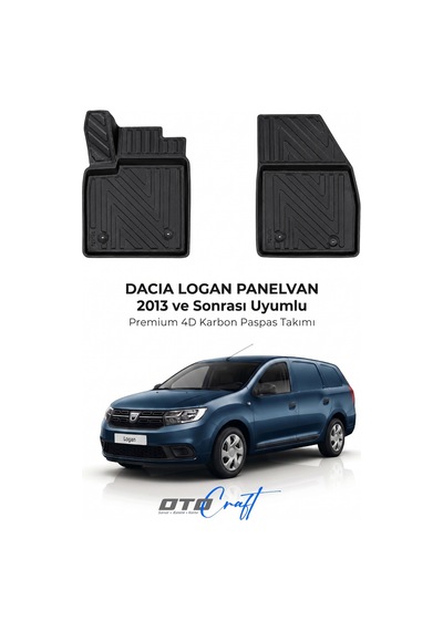 Otocraft Dacia Logan Pv 2013+ Araca Özel 4d Karbon Oto Paspas Havuzlu Tam Set