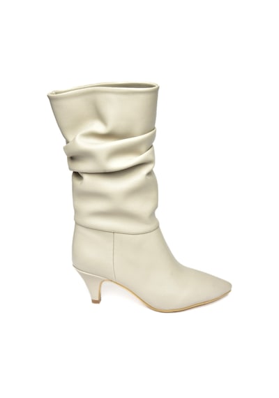 Fox Shoes Ten Kısa Topuklu Büzgülü Kadın Bot L404810609