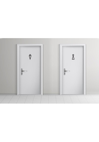 Cajuart Modern Ahşap Bay Bayan Wc Tuvalet Kapı Yönlendirme Işaret