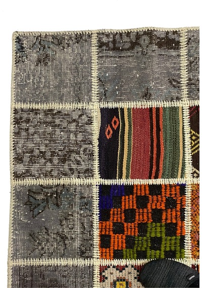 Vintage Halı Özel Tasarım Patchwork Koleksiyonu Çok Renkli