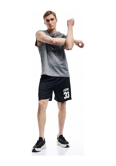 Koton Baskılı Cep Detaylı Beli Lastikli Oversize Spor Şort Siyah 5sam40102nk Siyah