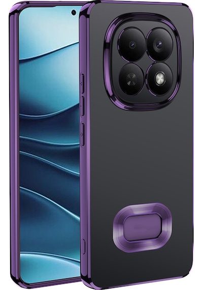 Redmi Note 15 Pro 4g Kılıf Kamera Korumalı Logo Gösteren Mkst Omega Kapak - Derin Mor
