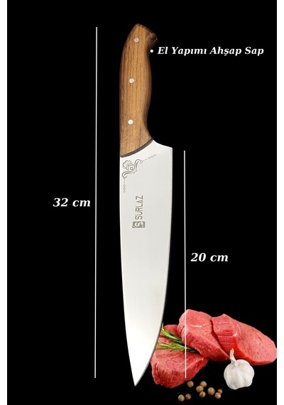 Sürlaz Şef Bıçak Seti 4 Parça Almazan Bıçak Outdoor Bıçakları Hed Kahve