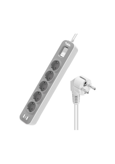 Vea Ve-nova105 A Class 5'li Anahtarlı 1.5 Metre Akım Korumalı Priz, 4000w 16a, Bakır Kablo