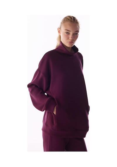Penti Bordo İpeksi Dokunuş Silky Touch Rahat Yaka Sweatshirt