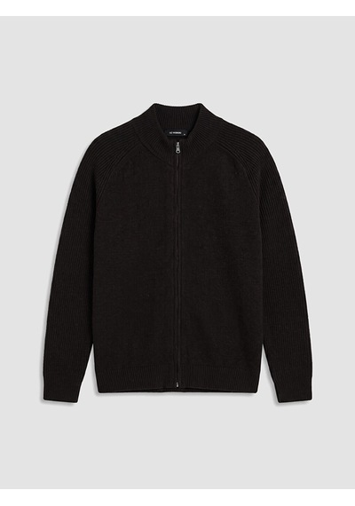 LC Waikiki Lc Waıkıkı Siyah Regular Fit Dik Yaka Erkek Triko Hırka