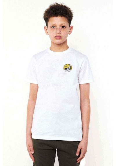 Tshirthane Kulaklık Ve Hip Hop Şapkalı Panda Baskılı Unisex Çocuk Beyaz T-S