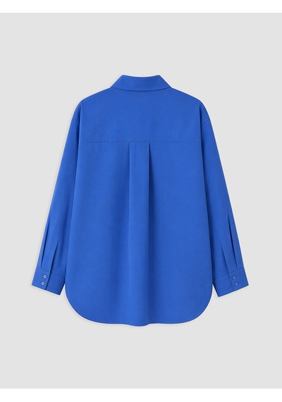Lcw Modest Mavi Oversize Poplin Kadın Gömlek Diğer