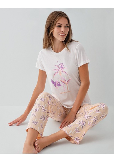 Rolypoly Kadın Beyaz Pijama Takım Beyaz