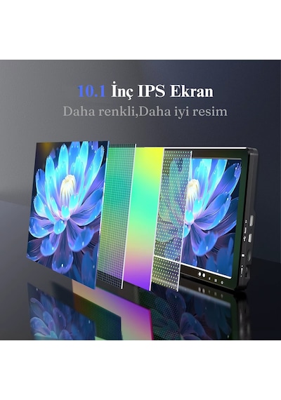 10.1 İnç Dm12 Hdmı Dijital Mikroskop 2000x Zoom 8 Led 20mp Tv