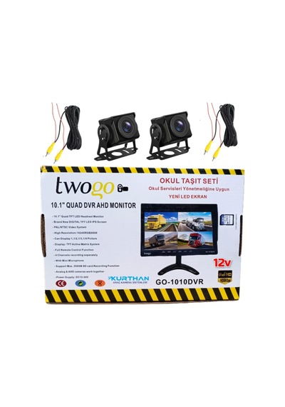 10 İnç Hybrid Dvr Ekran 2 Adet 180 Derece Balık Gözü Lens 12 Volt