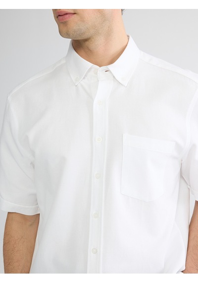 Lcwaıkıkı Classic Beyaz Regular Fit Armürlü Erkek Basic Gömlek