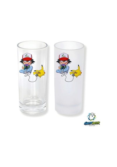 Pikachu Buzlu / Buzsuz Seçenekli Rakı Bardağı 1 Adet Şık Sunum Bardağı 0267
