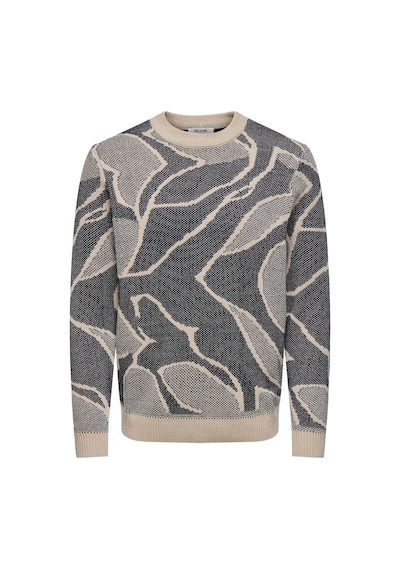 Only & Sons Onslong Reg Ls Crew Jaquard Knıt Erkek Gri Kazak - 22035127 Gri