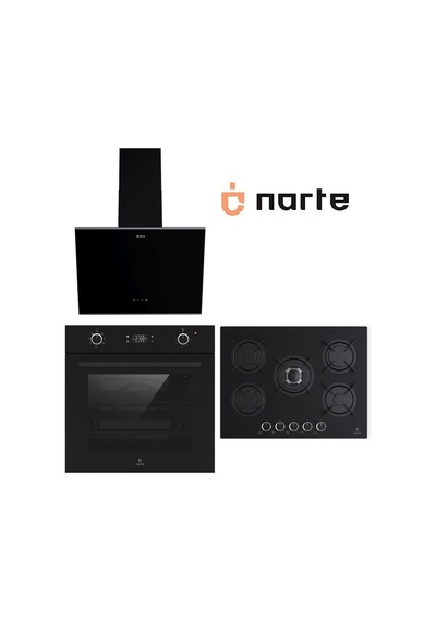 Narte OV401B - CG20070B - H20060BX Siyah Ankastre Set