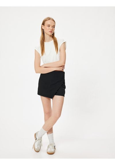 Koton Basic Crop Tişört Slim Fit Bisiklet Yaka Kısa Kollu Ekru 4sal10702ık Ekru