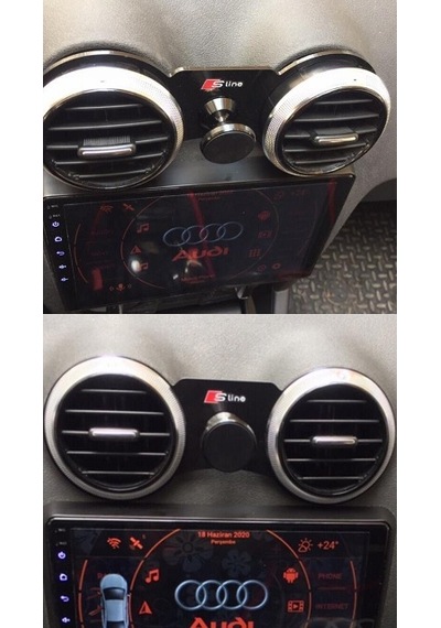 Audi A3 8P Sline 2004-2012 Özel Tasarım Mıknatıslı Telefon Tutucu Siyah