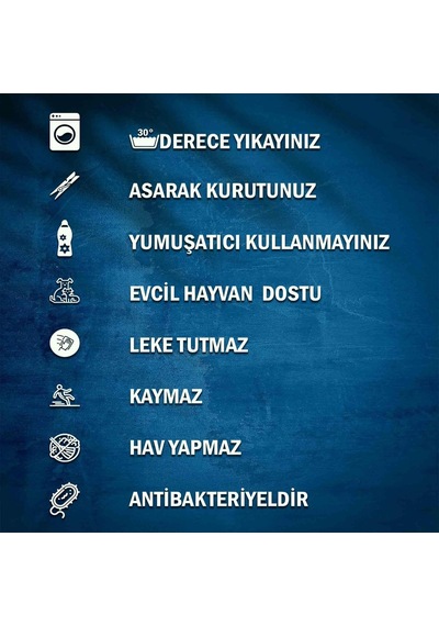 Lareny Kadife Pamuk Tabanlı Yıkanabilen Kaydırmaz Antibakteriyel Salon Halısı 120x180 Çok Renkli