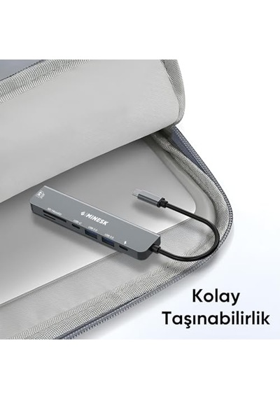 Mac İle Uyumlu Thunderbolt 3 Type-c Usb Adaptör Hub 8in1 4k Hdmı 100mbps Sd Kart Okuyucu 100w Pd Telefon Hızlı Şarj