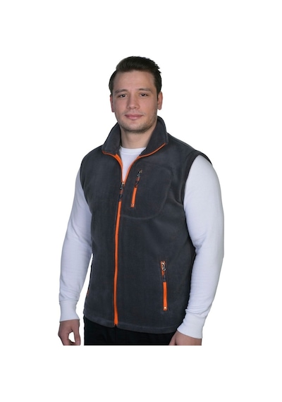 Genius Store Genıus Store Erkek Polar Spor Yelek Renkli Tam Femuarlı 3 Cepli Füme