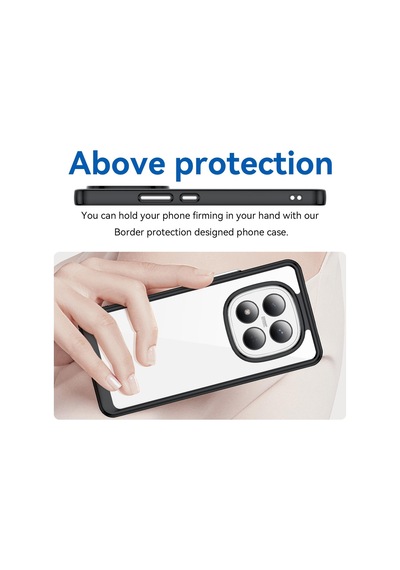 Caseonn Xiaomi Redmi Note 15 Pro Plus Kılıf Kamera Korumalı Darbe Emici Şeffaf Arka Kapak Siyah