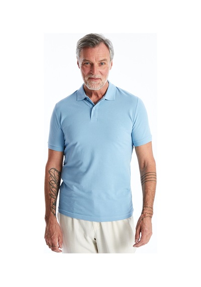 Lcwaıkıkı Classic Mavi Polo Yaka Kısa Kollu Pike Erkek Tişört