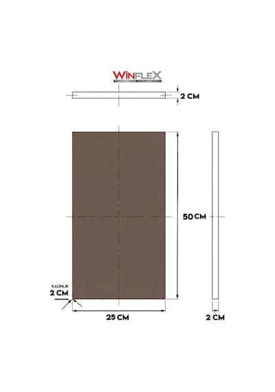 Winflex 25x50cm Dikdörtgen Kumaş Kaplı Akustik Panel- 1 Adet Krem
