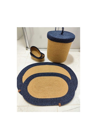 Jüt Hasır 5 Li Banyo Paspas Takımı Bohem Tarzı Paspas:50x80/ 40x60 /çamaşır Sepet 40x35 Hasır Kırçılmavi Hasır Kırçılmavi Jüt Hasır 5 Li Banyo Paspas Takımı Bohem Tarzı Paspas:50x80/ 40x60 /çamaşır Sepet 40x35 Hasır Kırçılmavi Hasır Kırçılmavi