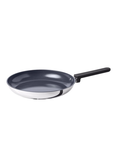 Ikea Mıddagsmat Tava 28 Cm Krom - Siyah 1 Parça Gümüş - Siyah