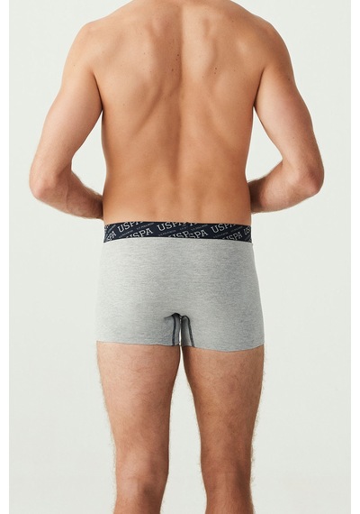 U.S. Polo Assn. Erkek Kırmızı - Gri Melanj - Lacivert 3 Lü Boxer 80336