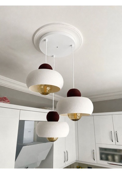 Lora Bohem Modern Salon Avizesi - Nestvibe Beyaz