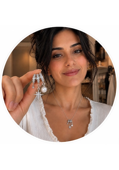 Yıldız Detay Charm Kolye Gümüş